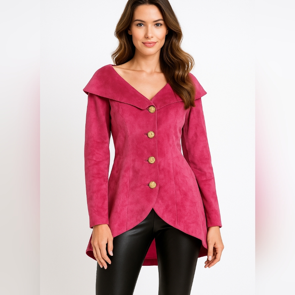 80's Peplum Suede Jacket